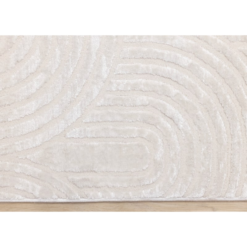 Leonardo White Grey Modern Arches Area Rug