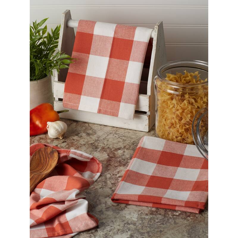 DII Vintage Red Buffalo Check Dishtowel (Set of 3)