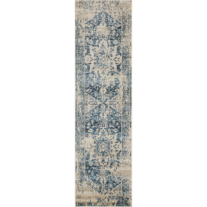 Domani Chandra Distressed Boho Traditional Rug - 2'2" x 7'11" Runner - Blue