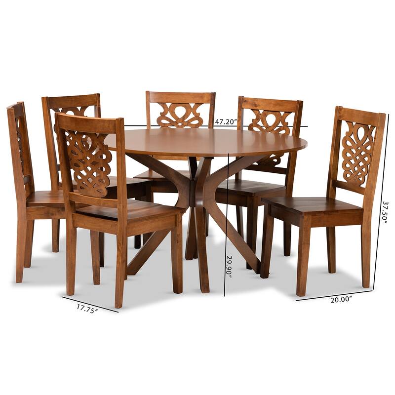 Liese Modern and Contemporary Transitional 7-Piece Dining Set