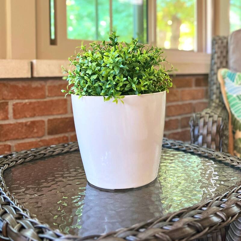 7" Round Self-Watering Indoor/Outdoor Bamboo Pots