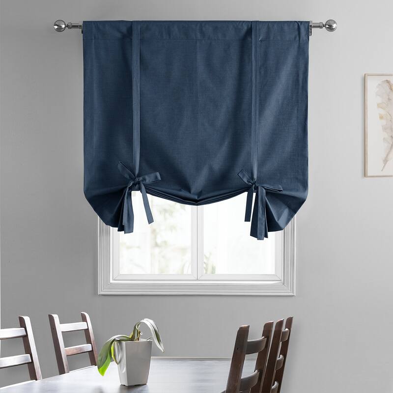 Exclusive Fabrics Dune Textured Solid Cotton Tie-Up Window Shade (1 Panel)