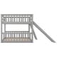 preview thumbnail 9 of 20, Kids Floor Bunk Bed, Full Over Full Bunk Bed with Convertible Slide and Ladder, Wooden Low Bunk Bed Frame for Kids Girls Boys