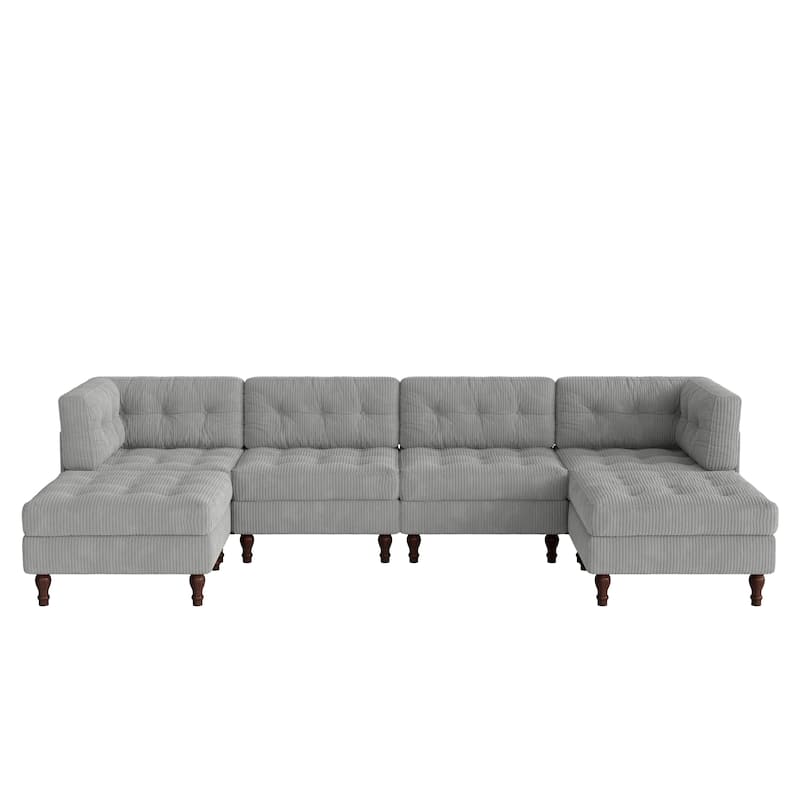 Madison Oversized Upholstered Corduroy Modular Sectional Sofa