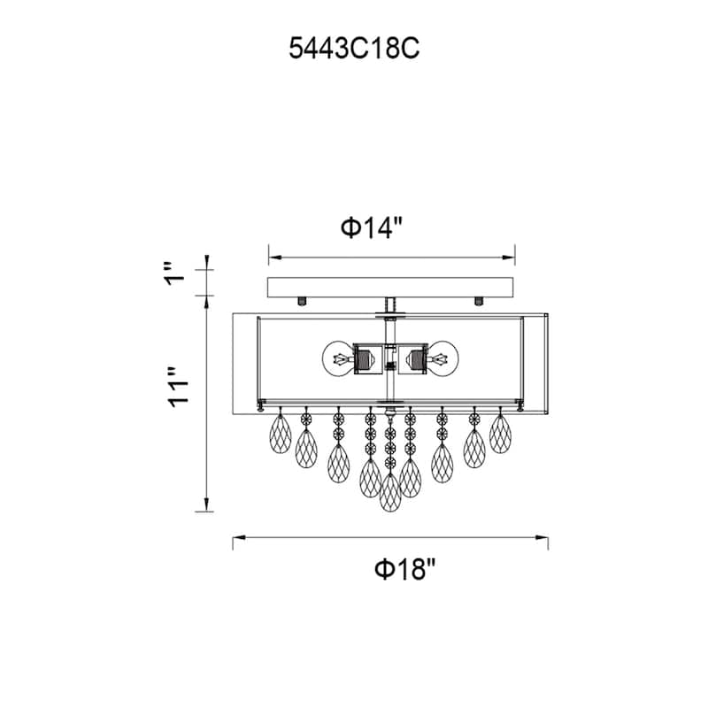 Dash 4 Light Drum Shade Flush Mount With Chrome Finish