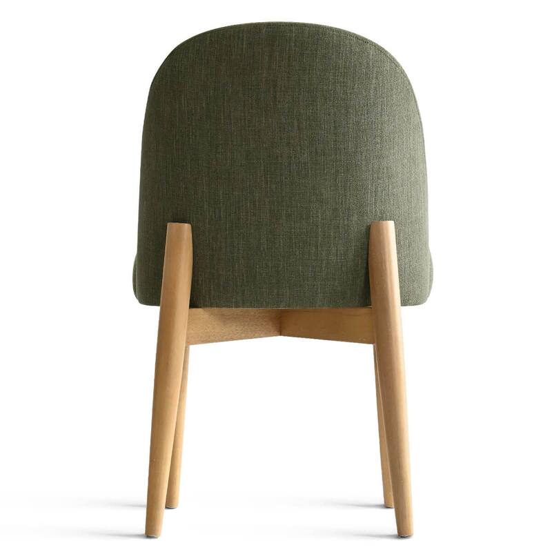 Modern Linen-Blend Parsons Dining Chairs with Solid Wood Legs