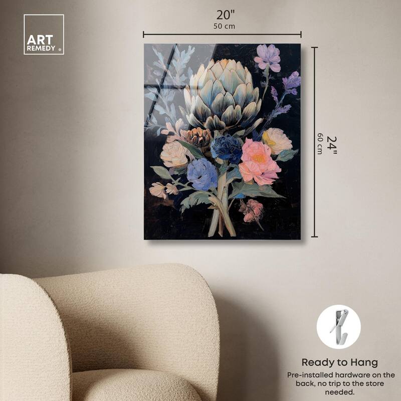 Moody Artichoke I Acrylic by Art Remedy, Ready to Hang