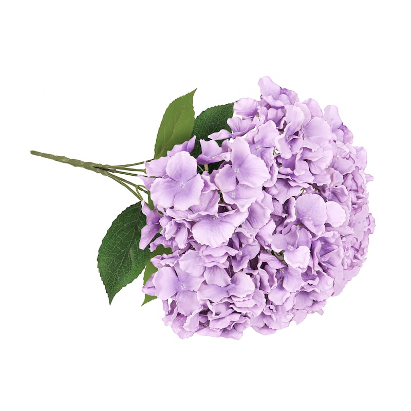 Set of 2 Lavender Artificial Hydrangea Flower Stem Bush Bouquet 19in - 19" L x 12" W x 12" DP
