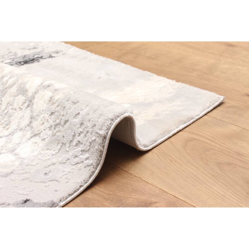 ECARPETGALLERY Machine Made Bloom Ivory Area Rug