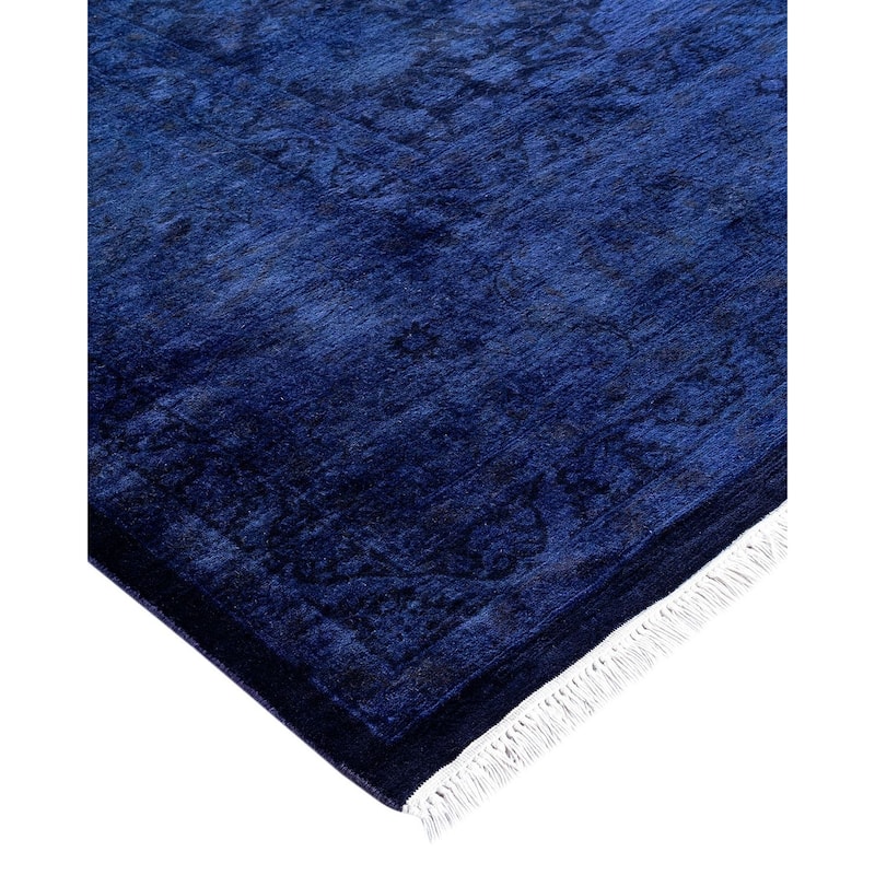 Fine Vibrance, One-of-a-Kind Hand-Knotted Area Rug - Purple, 6' 2" x 9' 5" - 6' 2" x 9' 5"
