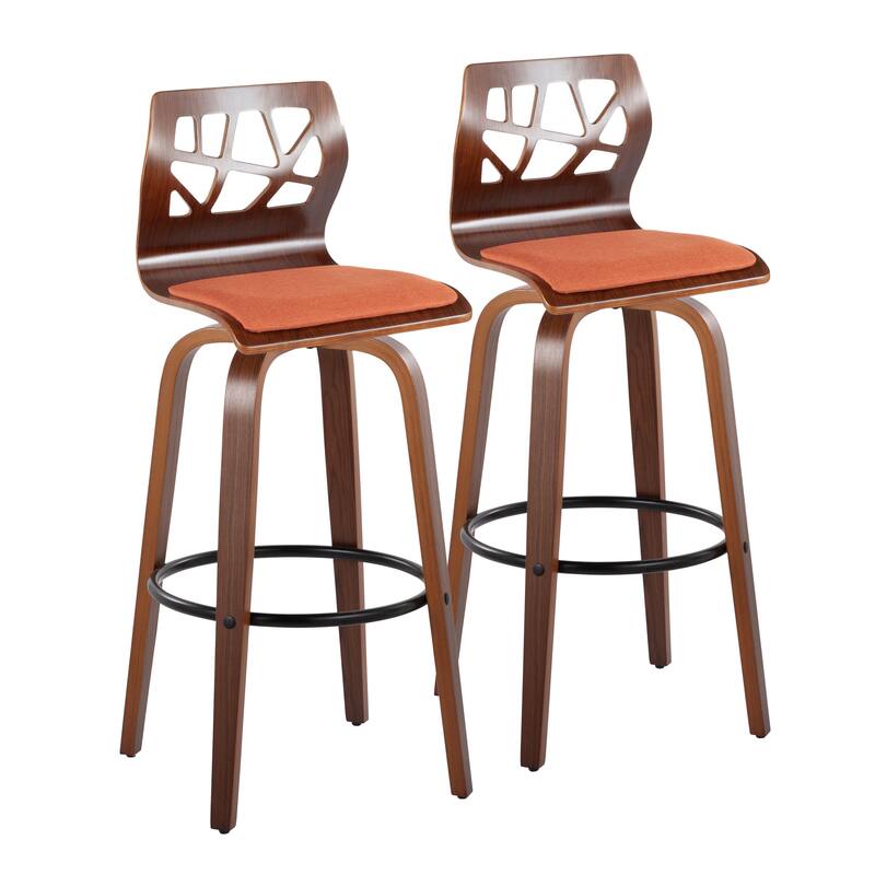 Carson Carrington Sala 30" Fixed-Height Bar Stool with Bent Wood Legs & Round Footrest (Set of 2)