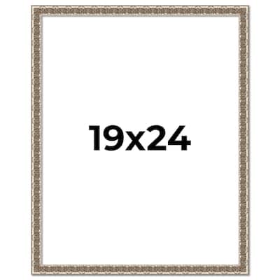 19x24 Frame Silver Versailles Ornate Solid Wood Picture Frame | 1 Inch