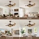 preview thumbnail 11 of 49, Smart Tiffany Stained Glass Retractable Led Ceiling Fan