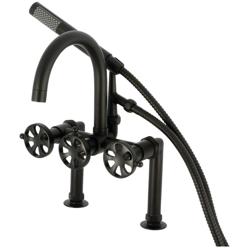 Kingston Brass AE810.RX Belknap Deck Mounted Tub Filler with Built-In - Matte Black