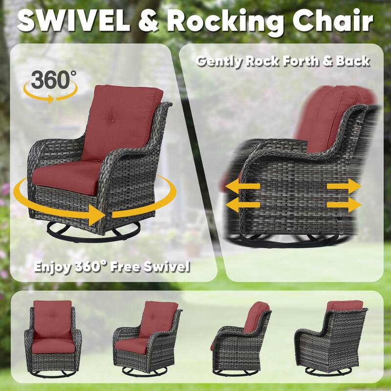 Pocassy Swivel Chairs Glider Chair with Cushion