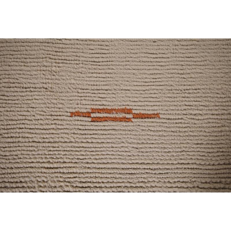 Ivory Palace Size Moroccan Oriental Area Rug Hand-Knotted Wool Carpet - 11'10"x 18'7"