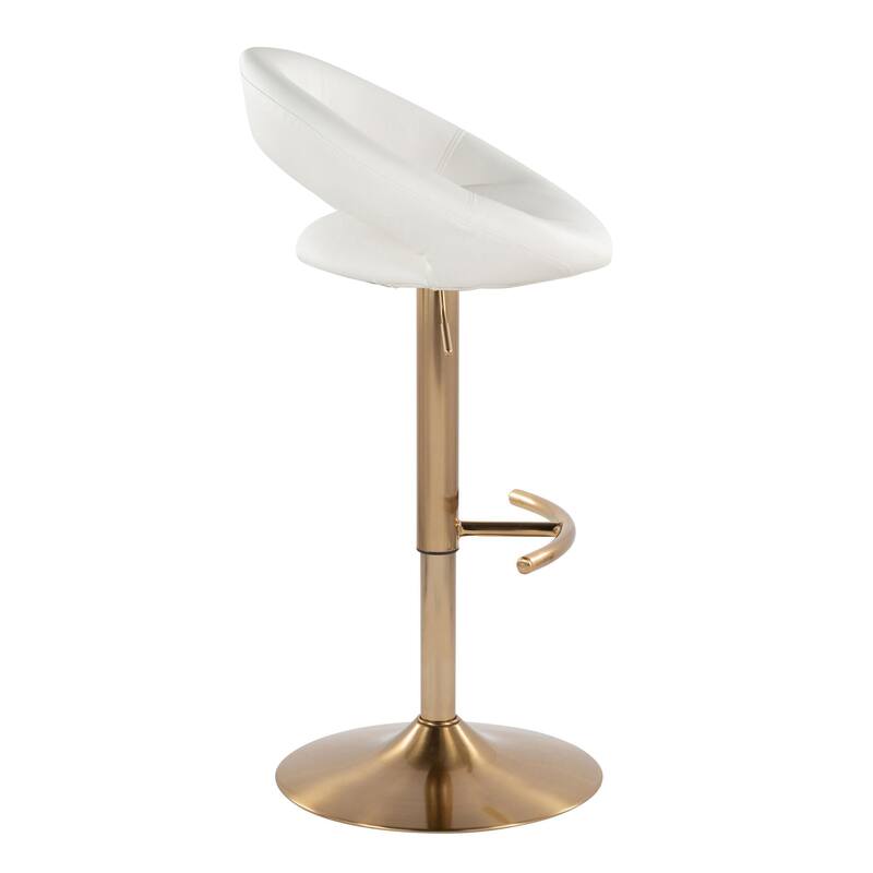 Silver Orchid Poppy Adjustable Bar Stool with Rounded T Footrest (Set of 2)