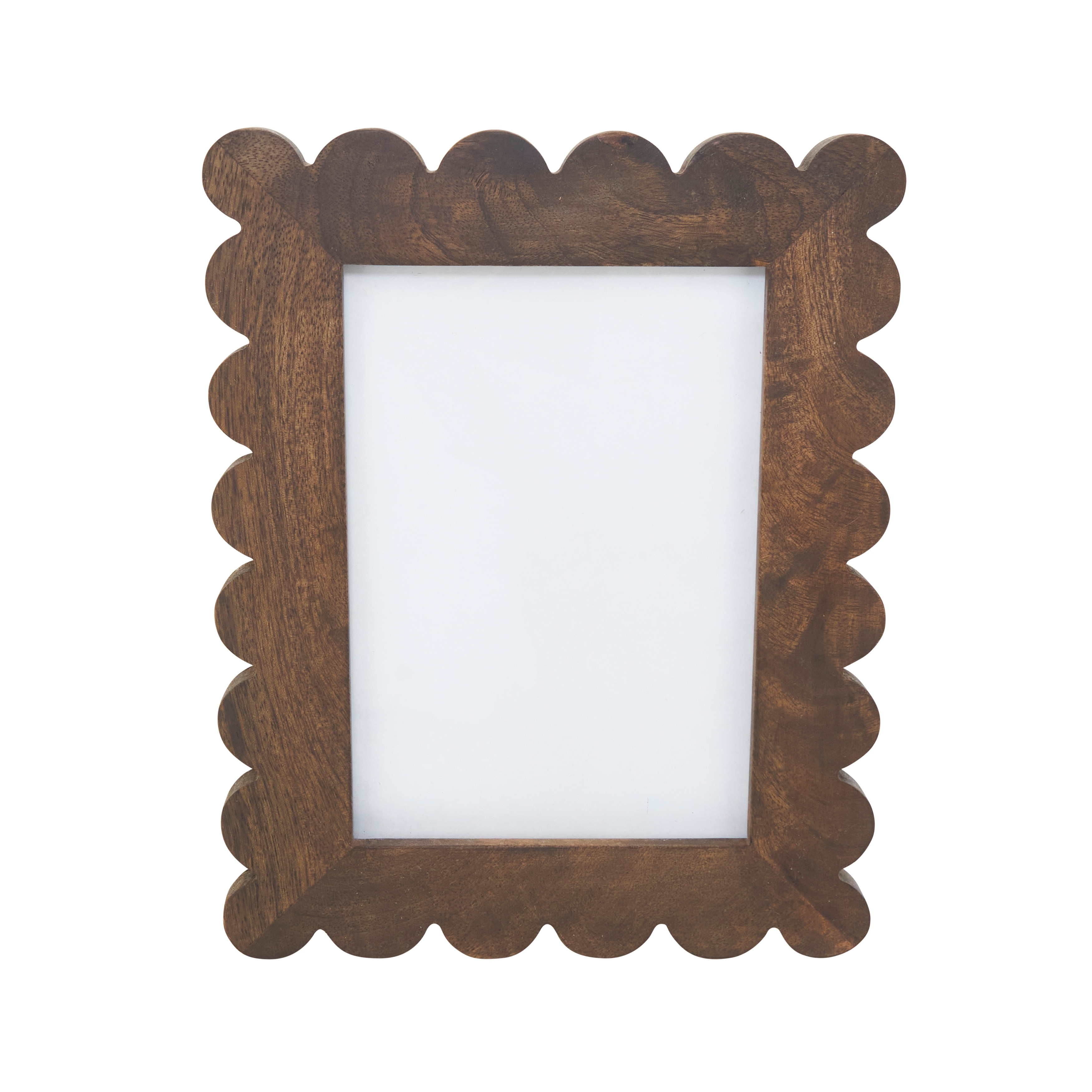 Scalloped Wood Picture Frame - Decorative MDF Photo Frame with Layered Border for Tabletop Display and Home Decor