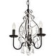 preview thumbnail 1 of 6, Elegant Lighting Blaise 3 Light 15" Crystal Chandelier Oil Rubbed Bronze