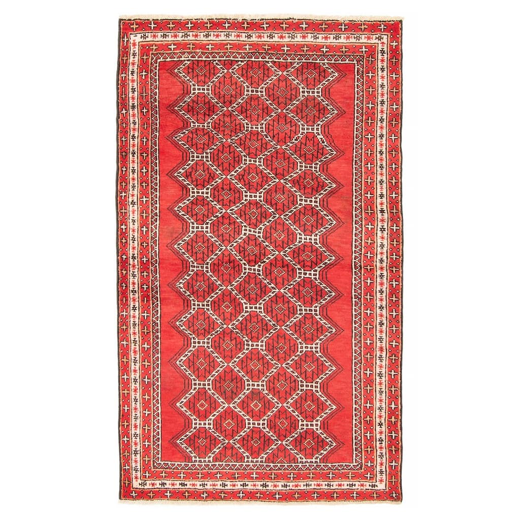 ECARPETGALLERY Hand-knotted Baluch Red Wool Rug - 3'8 x 6'2