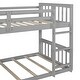 preview thumbnail 28 of 26, Twin Over Twin Floor Bunk Bed with Ladder, Solid Wood Bunk Bed Frame with Full-Length Guardrail, Detachable into 2 Separate Beds