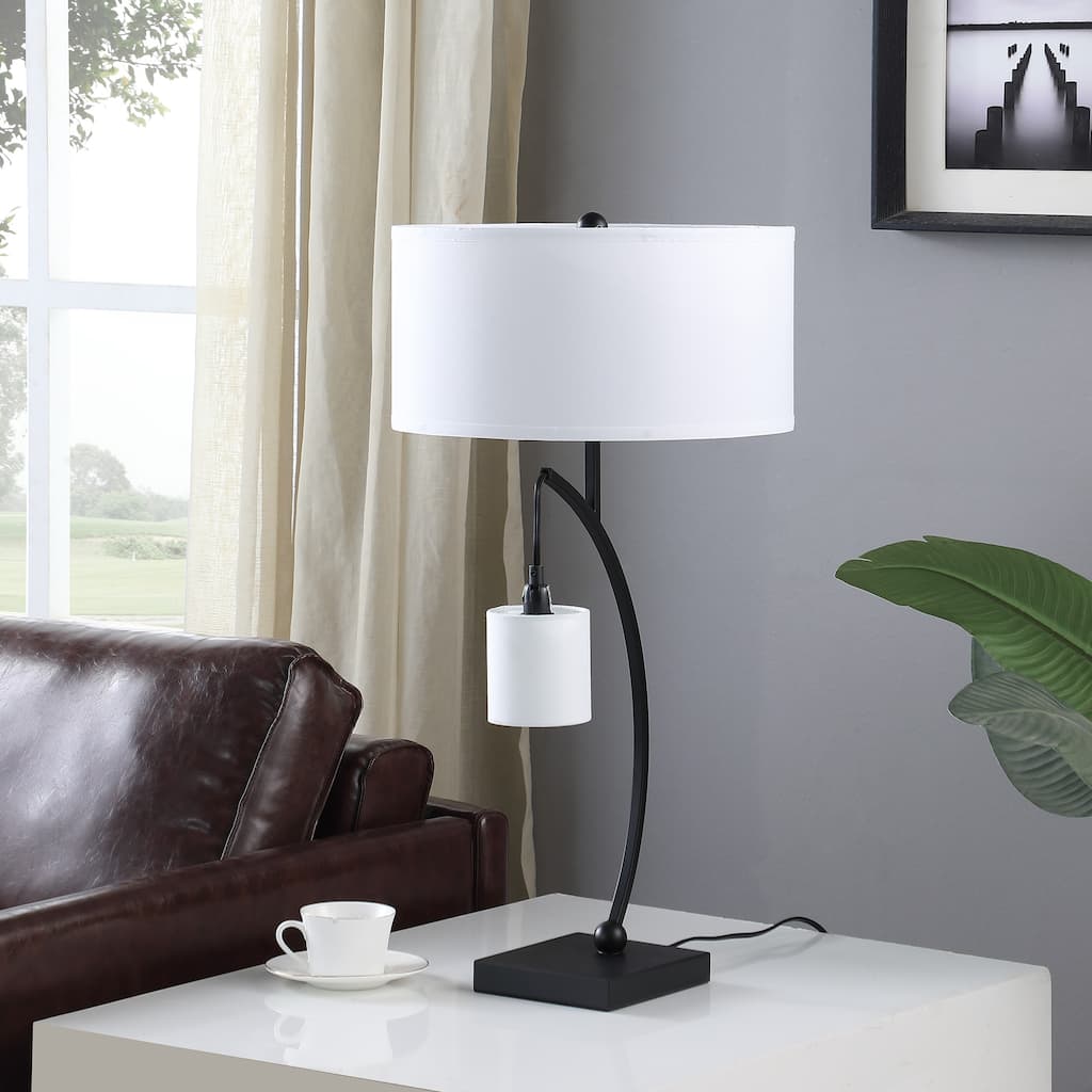 Contemporary Dual Arc Hanging Metal Table Lamp