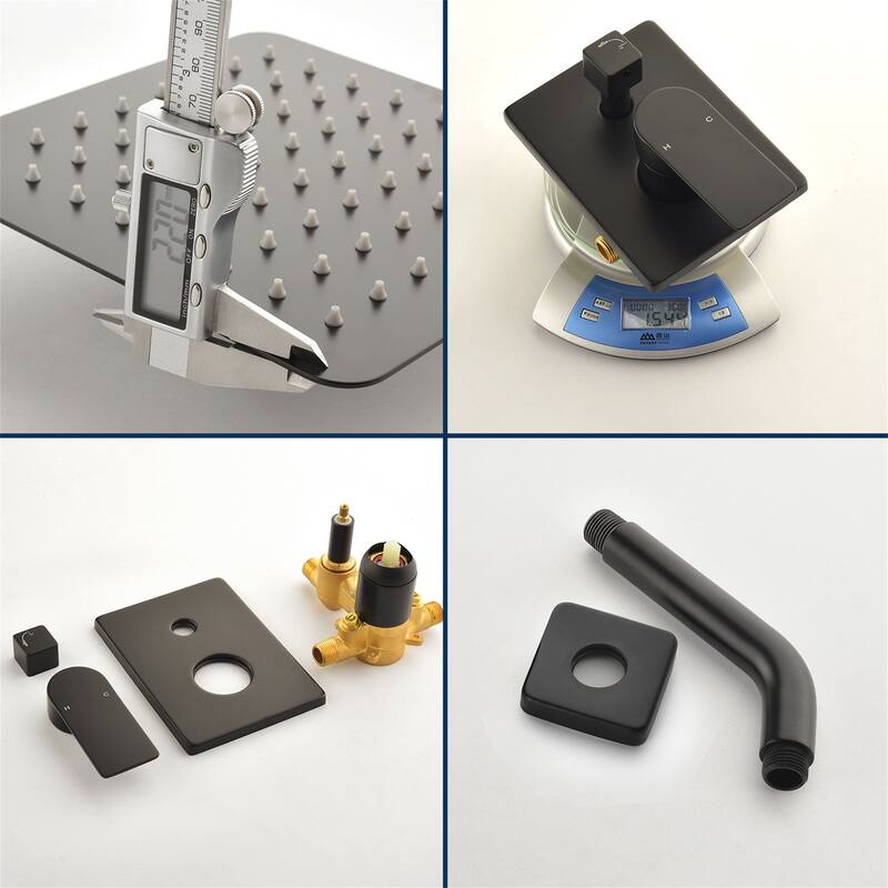 Wall Mounted Tub Shower Faucet with Rough-in Valve Rainfall Pressure Balance Shower System with Tub Spout