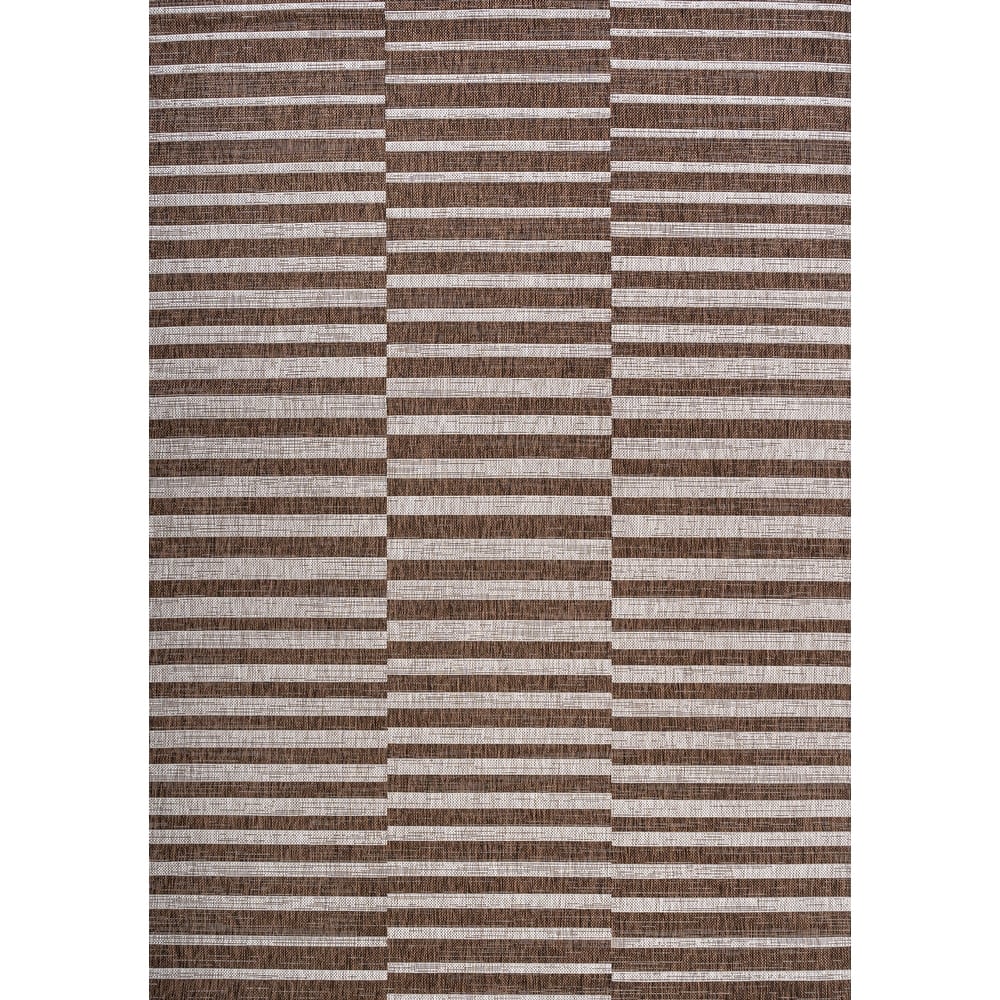 JONATHAN Y Grid Modern Offset Stripe Indoor/Outdoor Area Rug