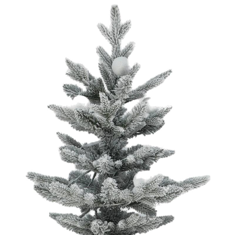 6/7.5 FT Pre-lit Flocked Layered Christmas Tree with Remote Control