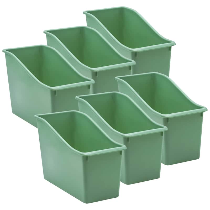 Teacher Created Resources Eucalyptus Green Plastic Book Bin, Pack of 6
