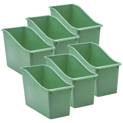 Teacher Created Resources Eucalyptus Green Plastic Book Bin, Pack of 6