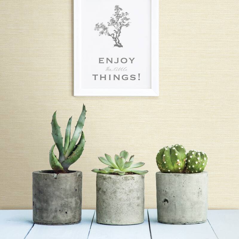 Brewster Bluestem Cream Grasscloth Wallpaper - 20.5in x 396in x 0.025in