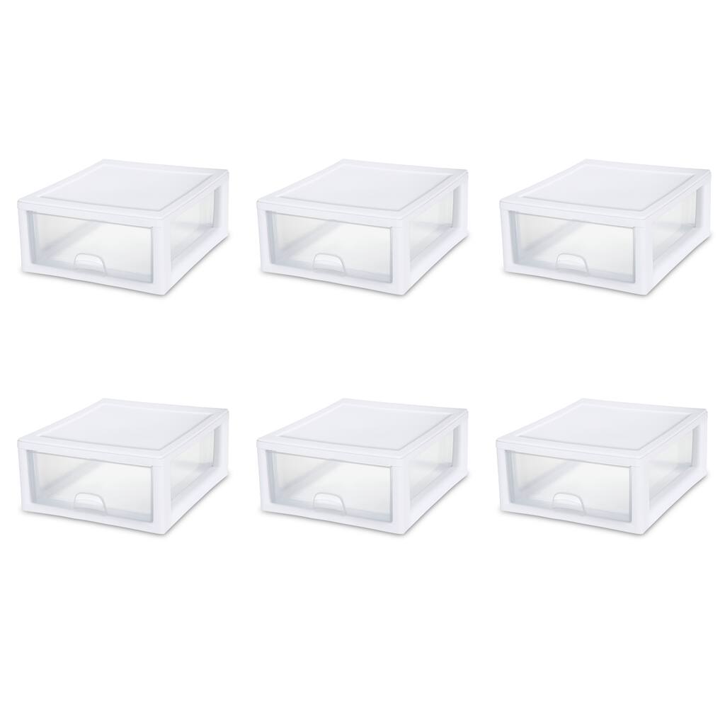 STERILITE 16 Quart Stacking Drawers - Case of 6