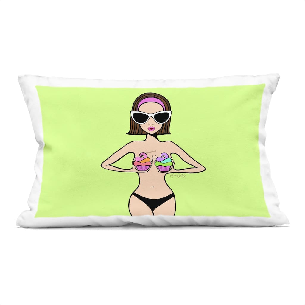 Stupell Glam Summer Gal & Cupcakes Decorative Printed Throw Pillow Design by Katie Conley