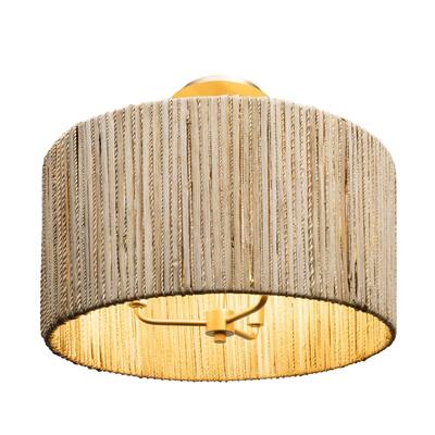 Jacob's Ladder 3-Light 18" Rattan and Abaca Ceiling Light - 3 Light