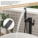 preview thumbnail 15 of 16, Freestanding Bathtub Faucet Waterfall Tub Filler Brushed Nickel Floor Mount Brass Bathroom Faucets with Hand Shower