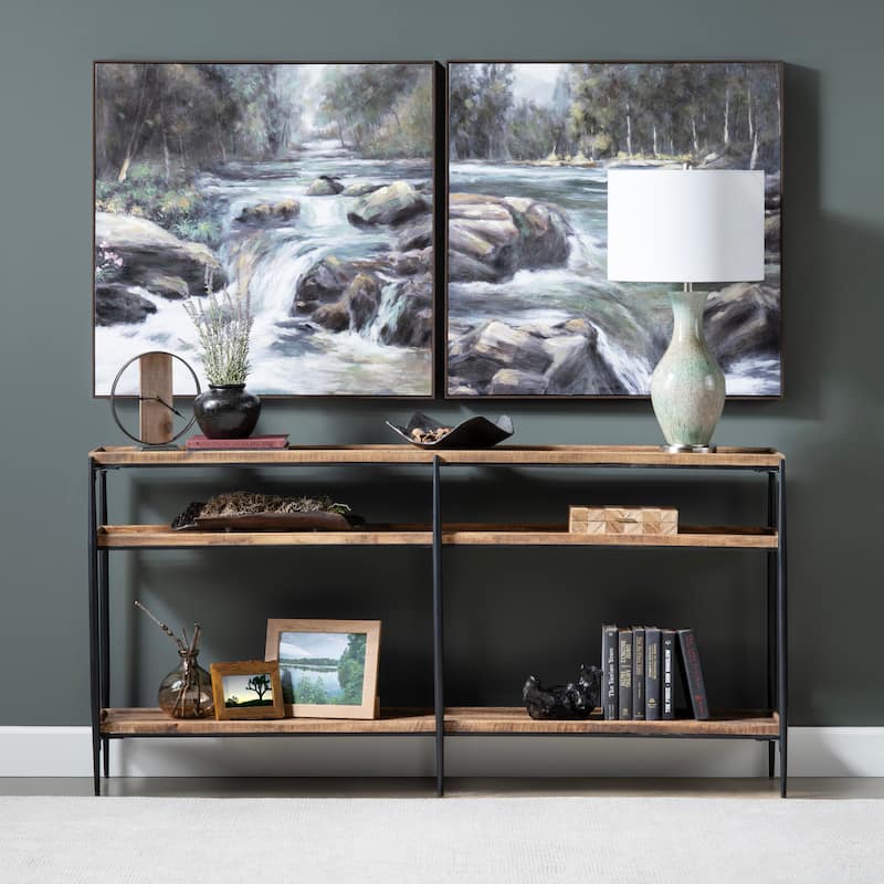 72 in. Brown Solid Wood Accent_Console_Sofa Table