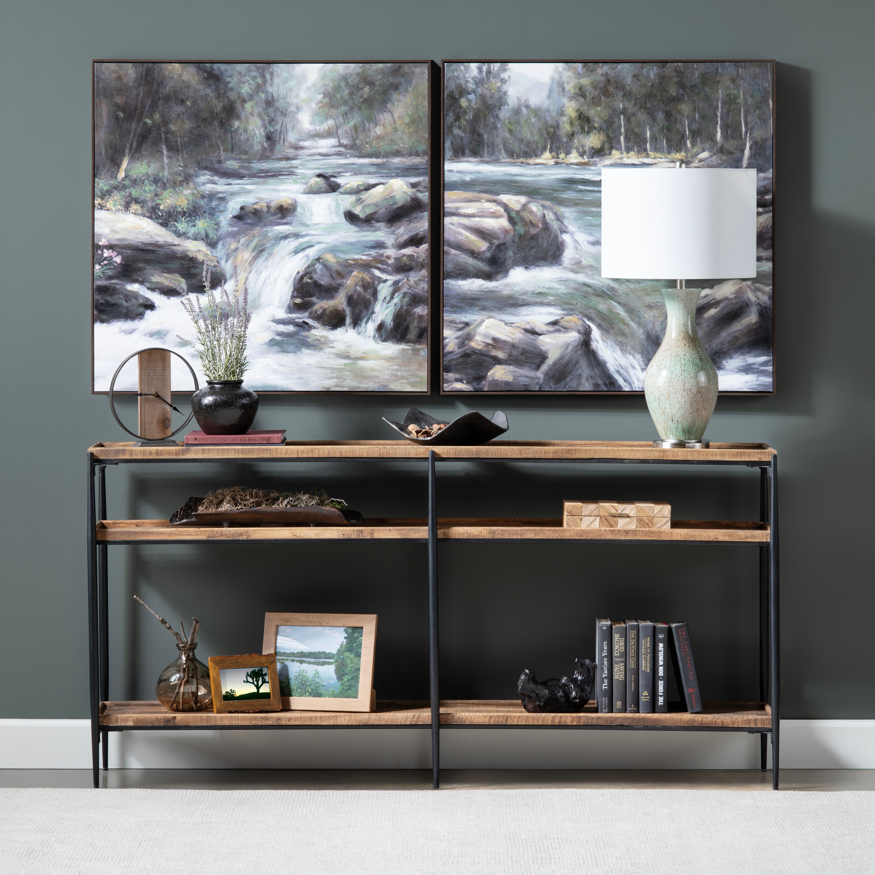 72 in. Brown Solid Wood Accent_Console_Sofa Table