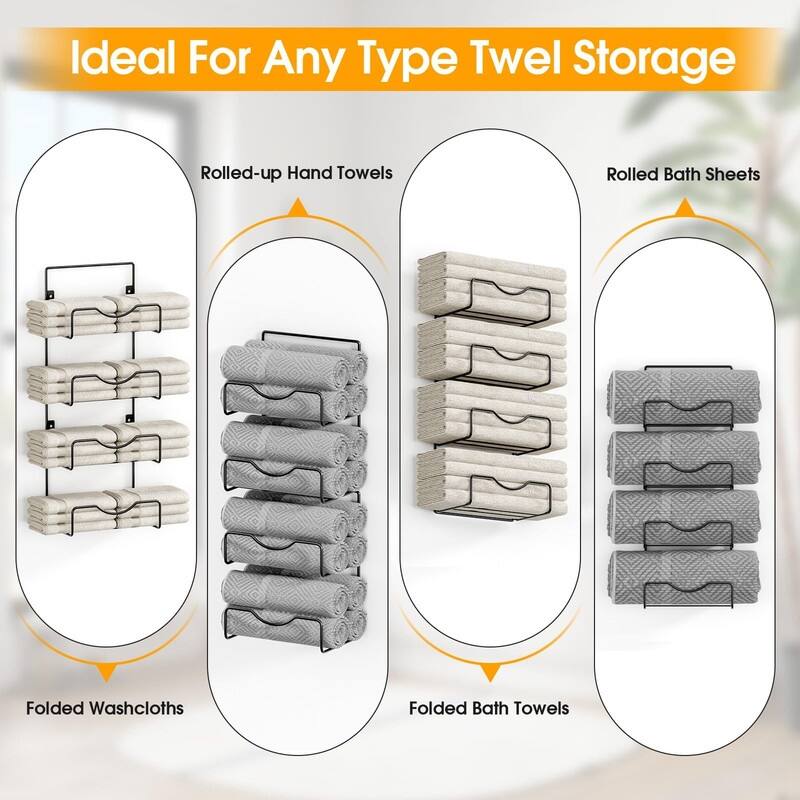 Towel Racks for Bathroom - 5.5"D x 8"W x 22"H