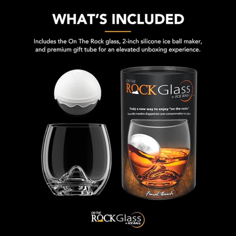 Final Touch On The Rock Glass with Ice Ball Maker - 8 oz