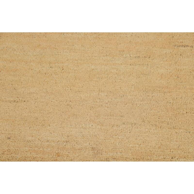 Modern Yellow Gabbeh Oriental Area Rug Handmade Wool Carpet - 8'11"x 13'9"