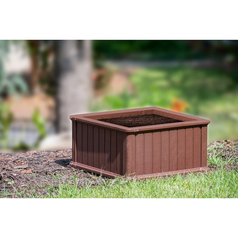 Southern Patio Brown Resin 24-inch Raised Garden Bed Planter - 24" x 24"