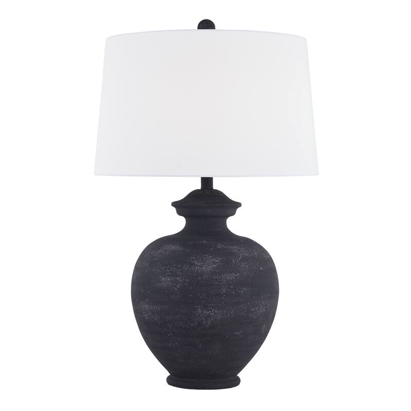 Memphis 32" Table Lamp with Linen Shade, Black