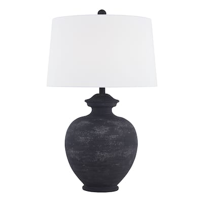 Memphis 32" Table Lamp with Linen Shade, Black