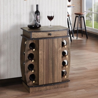 DH BASIC Rustic Reclaimed Oak Multi-storage Bar Ca
