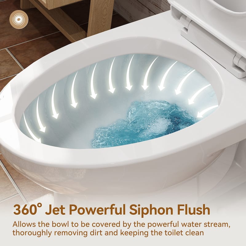 HOROW One-Piece 1.28 GPF Single Flush Elongated ADA Chair Height Traditional Toilet with Map Flush 1000g