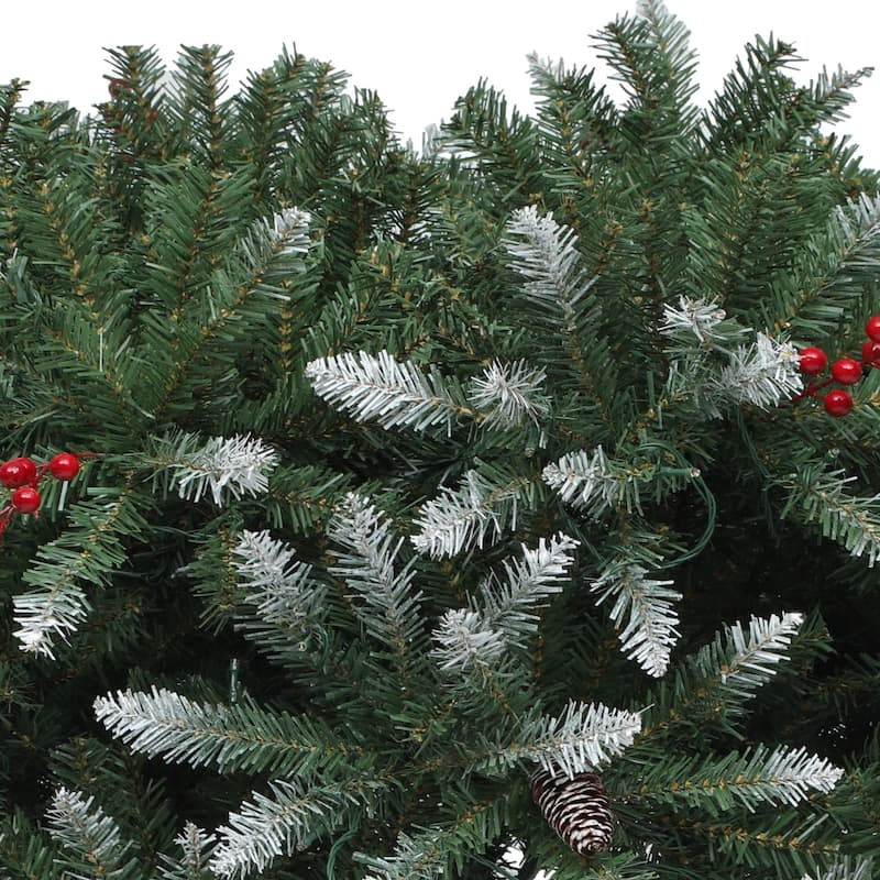 6/7.5FT Prelit Frosted Green Christmas Tree with Remote