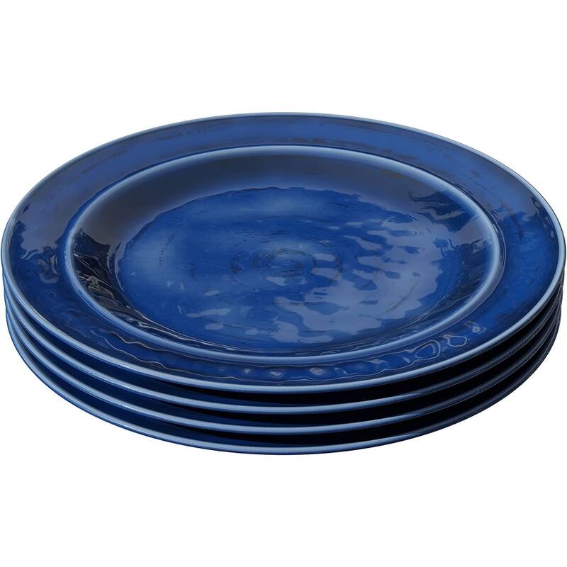 Fifth Avenue Melamine Salad Plates, Lightweight Plates, Set of 4 - 11 Inch