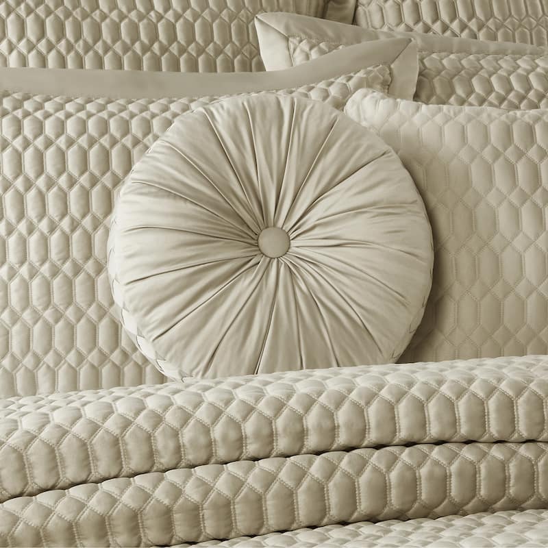 Brilliance Tufted Round Decorative Throw Pillow - Polyester - Pebble - Accent