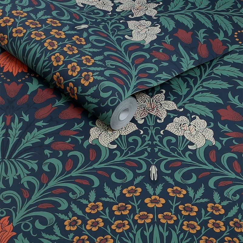 William Morris Garden Moonlight Wallpaper